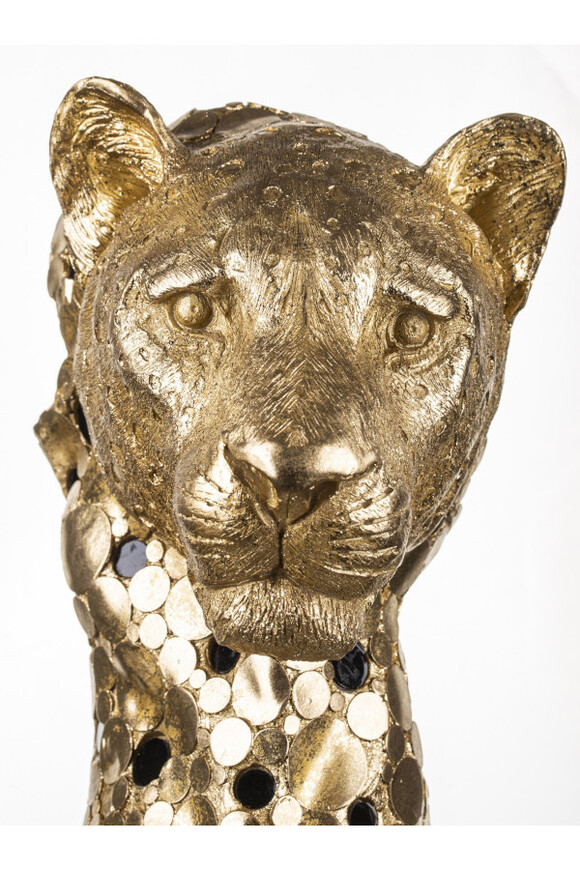Gepard, złota figurka dekoracyjna popiersie