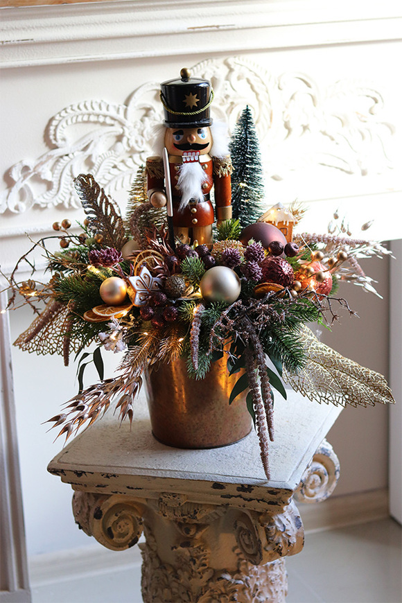 Nutcracker Premium Drosel, stroik zimowy LED