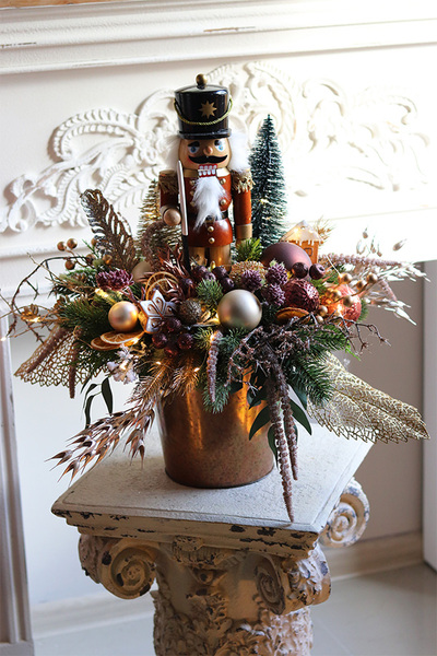 Nutcracker Premium Drosel, stroik zimowy LED