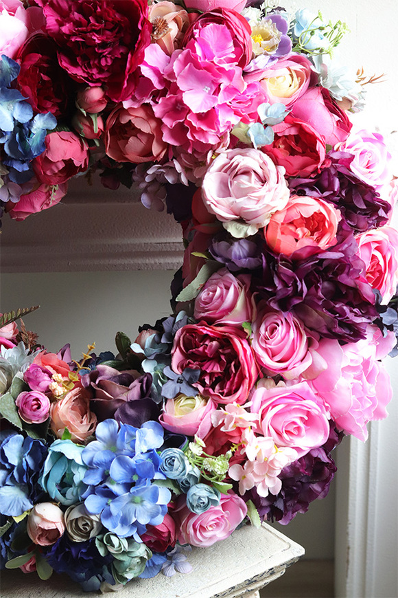 Caryca Lux, duży wianek dwustronny wianek kwiatowy