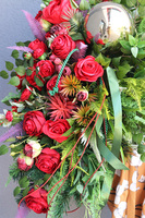  Srebrna Perła Red, wiązanka nagrobna z kulą, dł.80cm