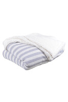 Szetlandy, koc w paski z kożuszkiem