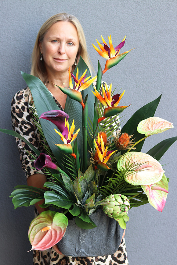 Anturium & Strelicja Volcan, egzotyczna kompozycja kwiatowa