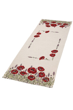 Maki i Lawenda, bieżnik gobelinowy, 100x38cm 