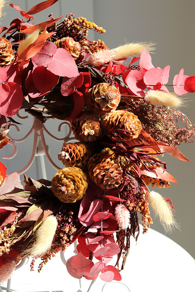 Boho Merrie, dekoracyjny wianek ze stabilizowanych roślin, śr.30cm