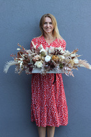 La Guel Autumn, kompozycja kwiatowa na długi blat, wym.32x100x34cm