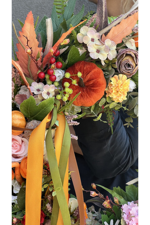 Jesienna Melodia, jesienny wianek na drzwi, śr.52cm