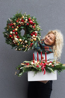 Red&Gold, świąteczny wianek na drzwi