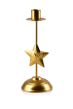 Merry Glamour, świecznik z gwiazdką, złoty, wys.20.5cm