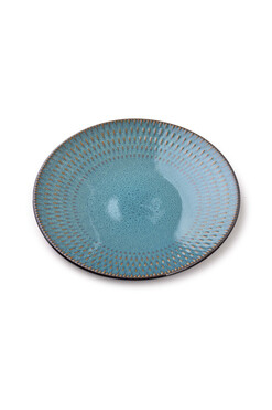 Blue Rain, porcelanowy talerz śniadaniowy, śr.21.5cm