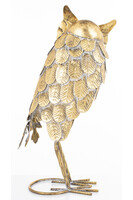 Sowa, figurka ptak w kolorze złotym, wym..45.5x20x11cm