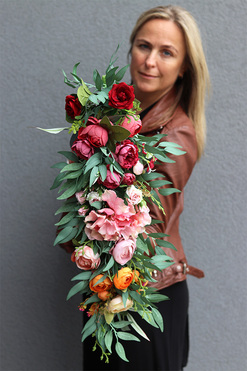 Tęcza Beauty, kolorowa girlanda kwiatowa, dł.60cm 