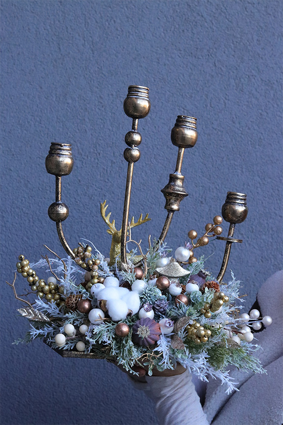 Nerina, adwentowy stroik na świeczniku