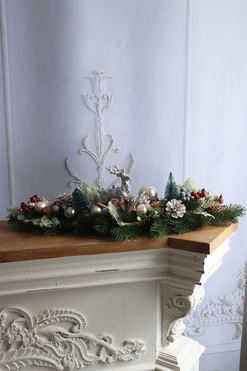 Jeleń na Rykowisku, bożonarodzeniowy stroik girlanda, dł.50cm