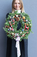 Bujany Konik, wysokiej jakości bożonarodzeniowy wianek, śr.38cm