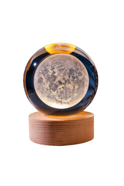 Moon, szklana kula podświetlana LED, śr.8cm