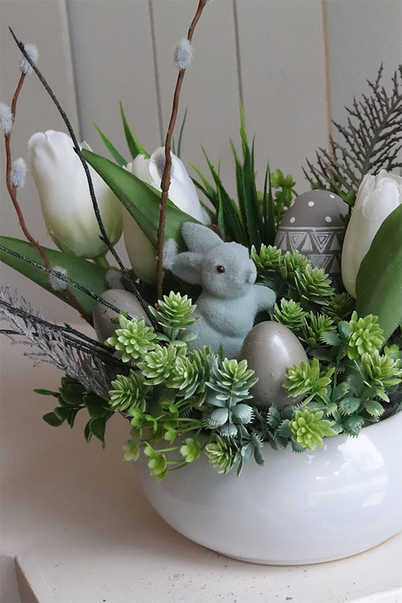 Green Melody, stroik wielkanocny z zajączkiem