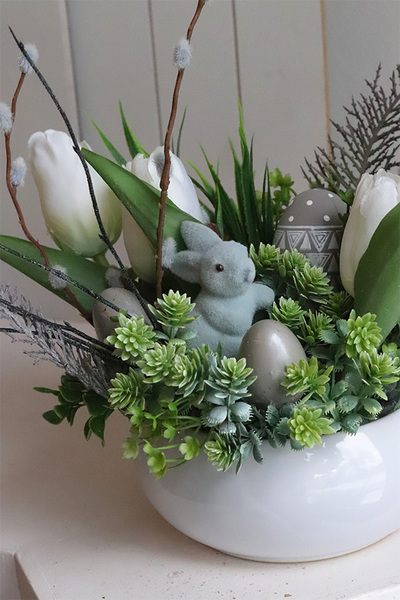 Green Melody, stroik wielkanocny z zajączkiem