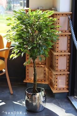 Fikus Benjamin I Deluxe, sztuczna roślina w donicy, wys.120cm 