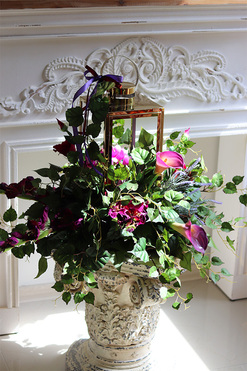 Angelo Garden Purple&Gold 2, komplet dekoracji nagrobnych, bukiet + lampion 