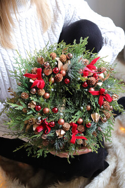 34 Ulica, świąteczny wianek na drzwi, śr.37cm