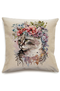  Malowany Kot, poszewka gobelinowa dwustronna, 45x45cm
