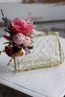 Jasmina 2, złota torebka z dekoracją, wym.20x20x12cm