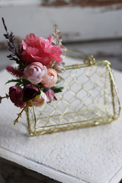 Jasmina 2, złota torebka z dekoracją, wym.20x20x12cm