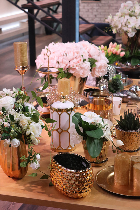 Aura, bukiet jasnomorelowych peonii wys.38cm 