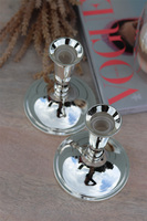 Jolleto, komplet 2 szt. posrebrzanych świeczników, wym.14cm