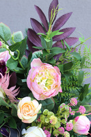 Geritera, wiązanka nagrobna z kokardą