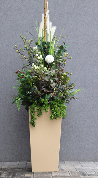 Geriya Beige, zielona kompozycja z trawami, wys.201cm