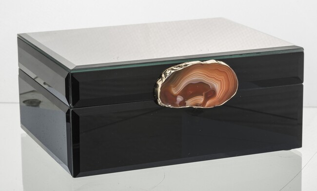 Agate Simple A, szklane puzderko / szkatułka na drobiazgi, wym.8x19x15cm 