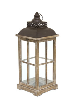 Andalouse Light, drewniany lampion / latarenka, wym. 65x23x23cm