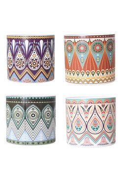 Jaipur 4 Herbs, ceramiczna osłonka doniczka, kpl.4szt, wym.11.5x12.5cm