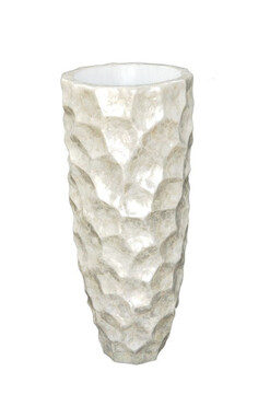 Fiberglass donica cygaro White Pearl, wym.32x32x63cm