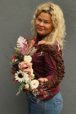 Otono, asymetryczny jesienny wianek, śr.37cm  