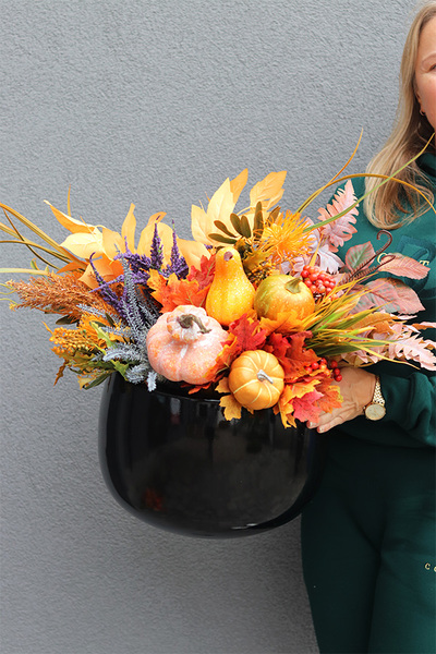 Autumn Decors, jesienna kompozycja w donicy fiberglass