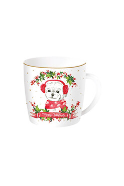 Very Doggy Xmas B, świąteczny kubek z psem w puszce na prezent, poj.350ml
