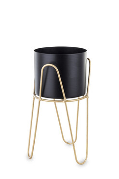 Andre B, metalowa osłonka w stojaku kwietnik, wym.23x13cm