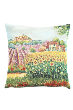Wiejski Pejzaż, poszewka gobelinowa dwustronna, 45x45cm