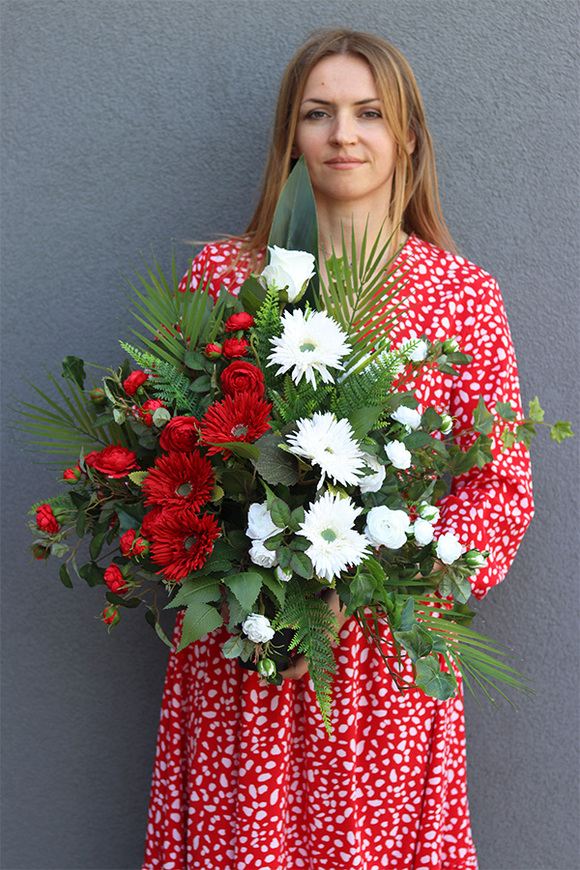 Polska, patriotyczny bukiet nagrobny we wkładzie