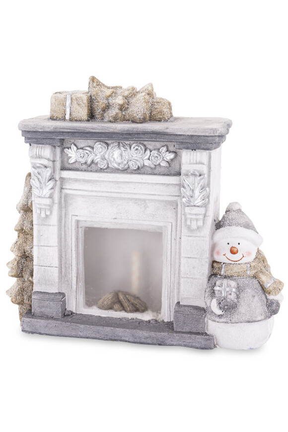 Przy Kominku A, świąteczny kominek LED figurka