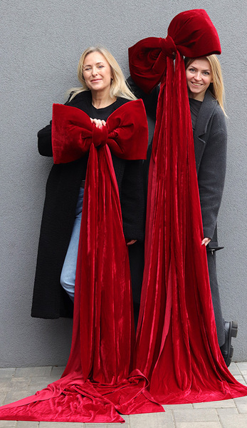 Royal Velvet Papillon, welurowa kokarda pluszowa, szkarłat