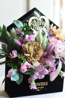 bardzo urocza koperta / welurowy flowerbox, Melinio, wym.30x35cm