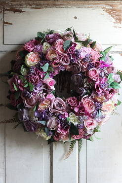 Gelina, bardzo bogaty wianek na drzwi, śr.54cm