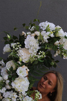 Malediwy White 3, stylowa girlanda ze sztucznych kwiatów