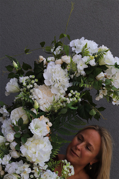 Malediwy White 3, stylowa girlanda ze sztucznych kwiatów