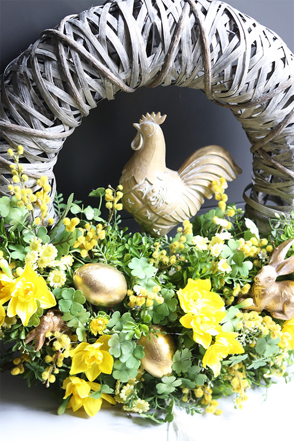 Złota Kurka, wiosenny wianek z kogutem