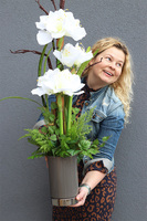 Amarylia Big, dekoracja kwiatowa z amarylisem, wys.110cm 